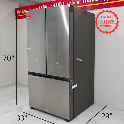 18 cu. ft. Smart Counter Depth 3-Door French Door Refrigerator in Stainless Steel