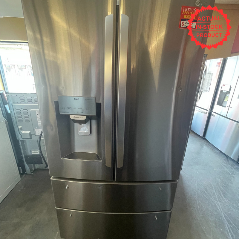LG Door French Door Smart Refrigerator with 2 Freezer Drawers in Stainless Steel TW0211